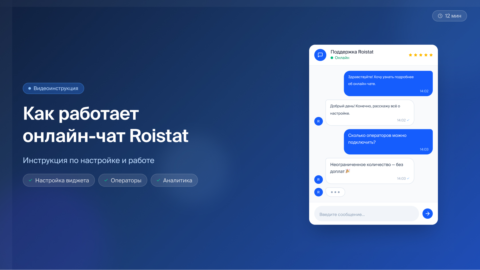 Видеоинструкция по онлайн-чату Roistat
