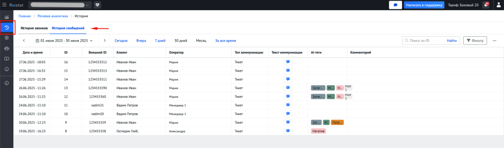 Система выделяет ключевые слова и фразы, что упрощает анализ диалогов
