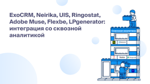 ExoCRM, Neirika, UIS, Ringostat, Adobe Muse, Flexbe, LPgenerator: интеграция со сквозной аналитикой