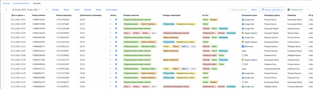 Интерфейс инструмента