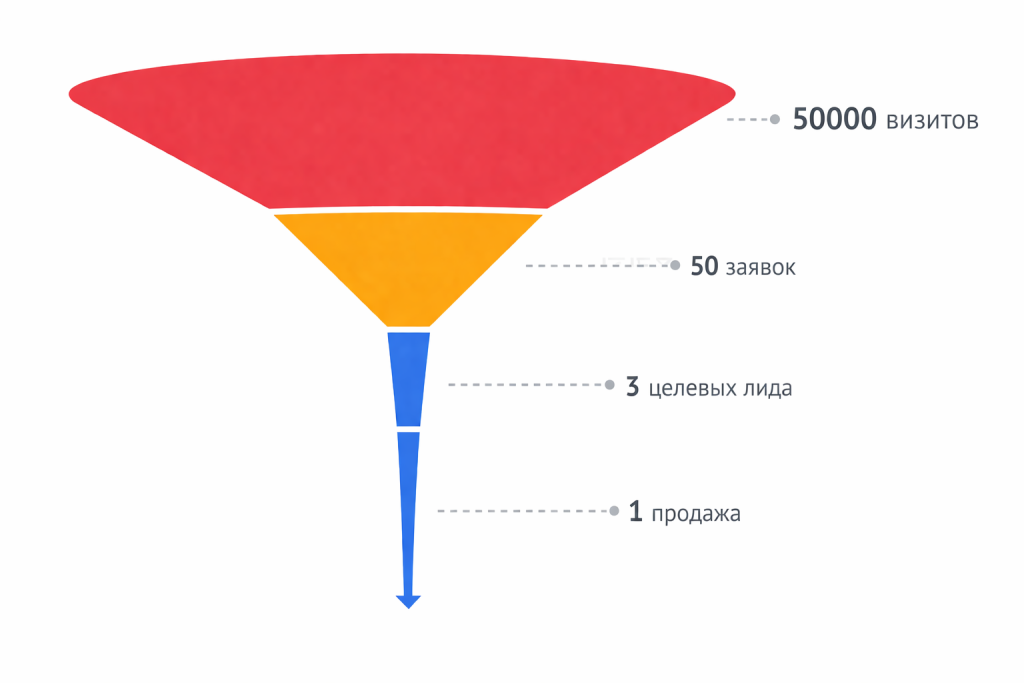 По итогу в маркетинговой воронке могут возникать резкие провалы