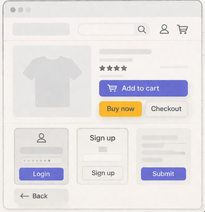 Пример некорректного названия кнопок